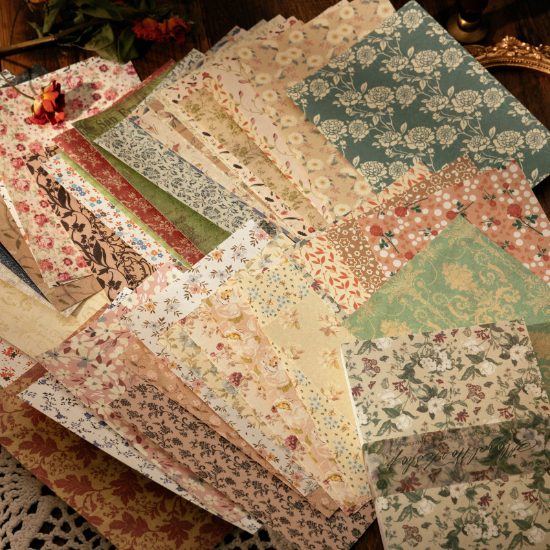 Ink Blotter Paper - 100 folhas vintage ins padrão floral