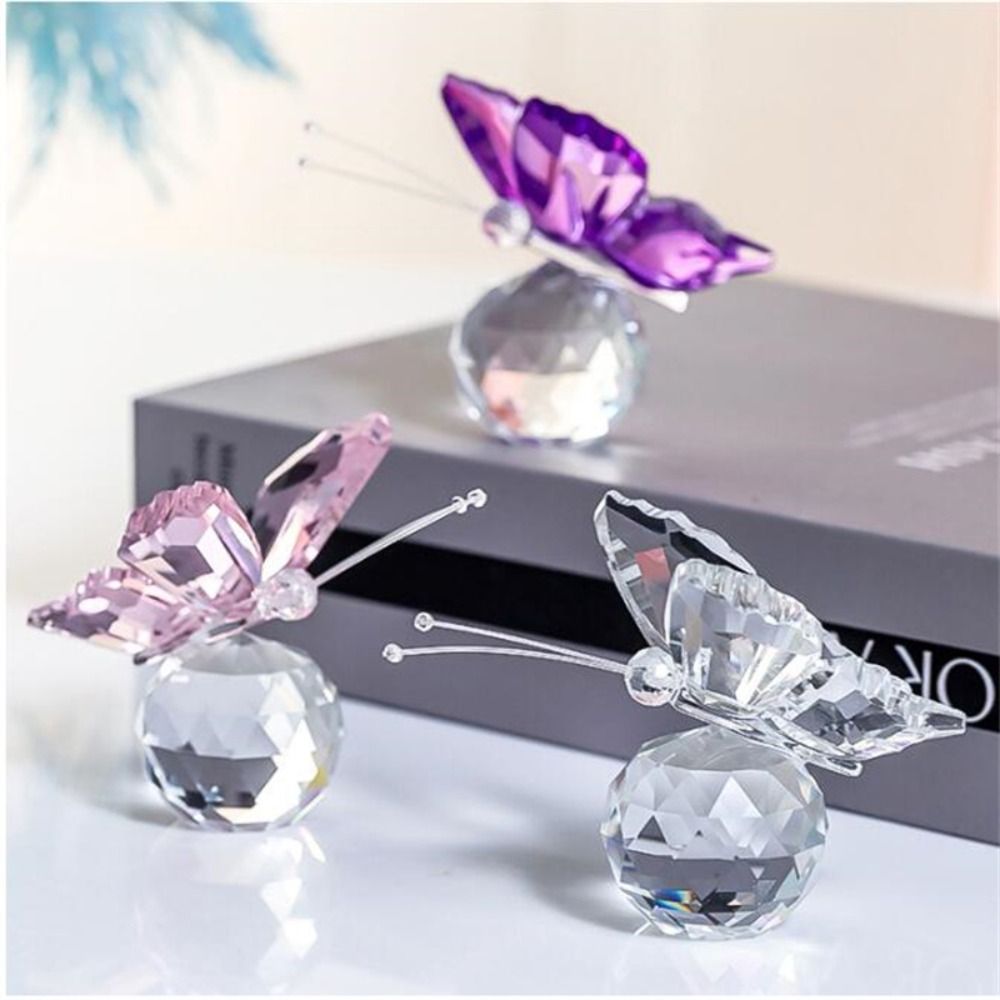 Paper Weight Crystal - Borboleta De Cristal Com Estatueta De