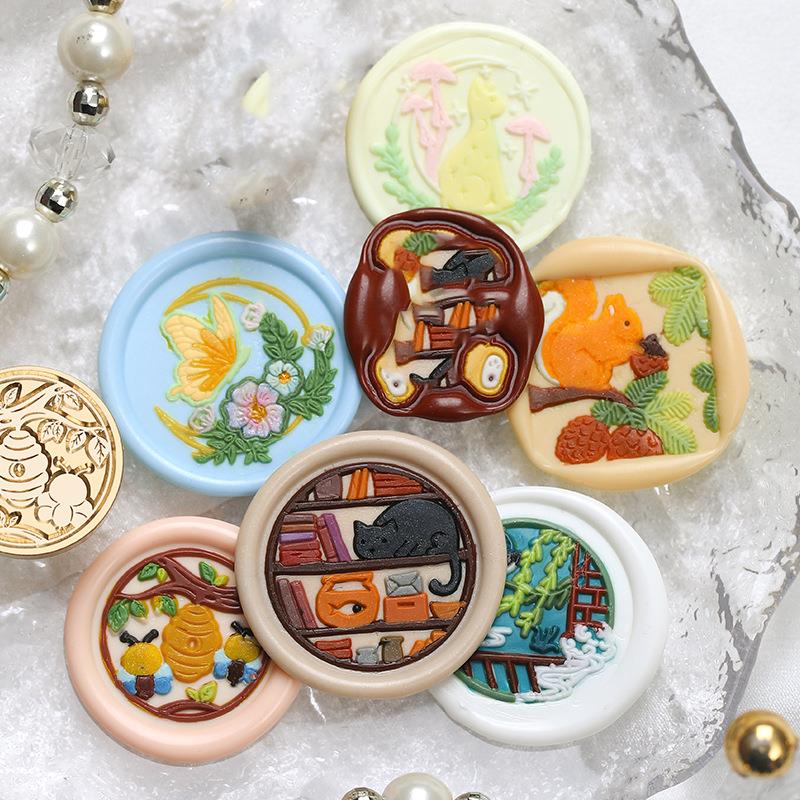 Selo de cera botânica animal,  - Wax Seal Stamp Set avaliação e preço